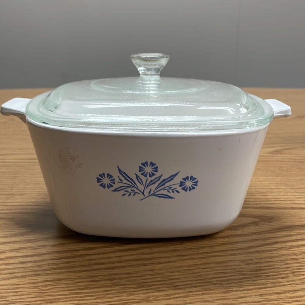 Vintage Corning Ware Loaf Casserole Blue Cornflower P-4-B 1 1/2 quart